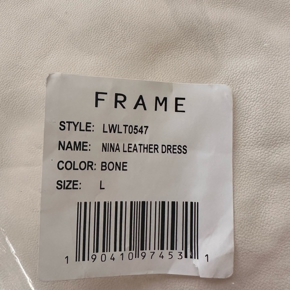 NWT Frame Cream Nina Leather Mini Dress - Picture 5 of 8